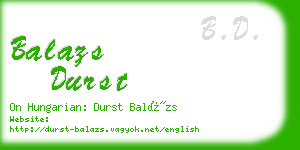 balazs durst business card